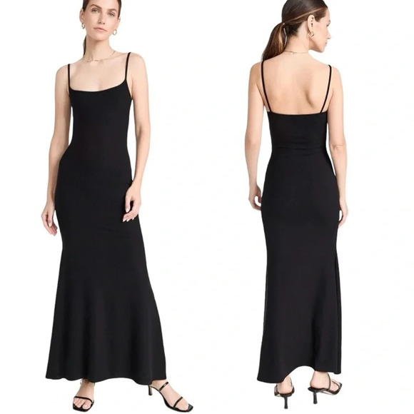 NWT Reformation Cosmo Ribbed Knit Maxi Dress Black Size XL - Picture 1 of 11